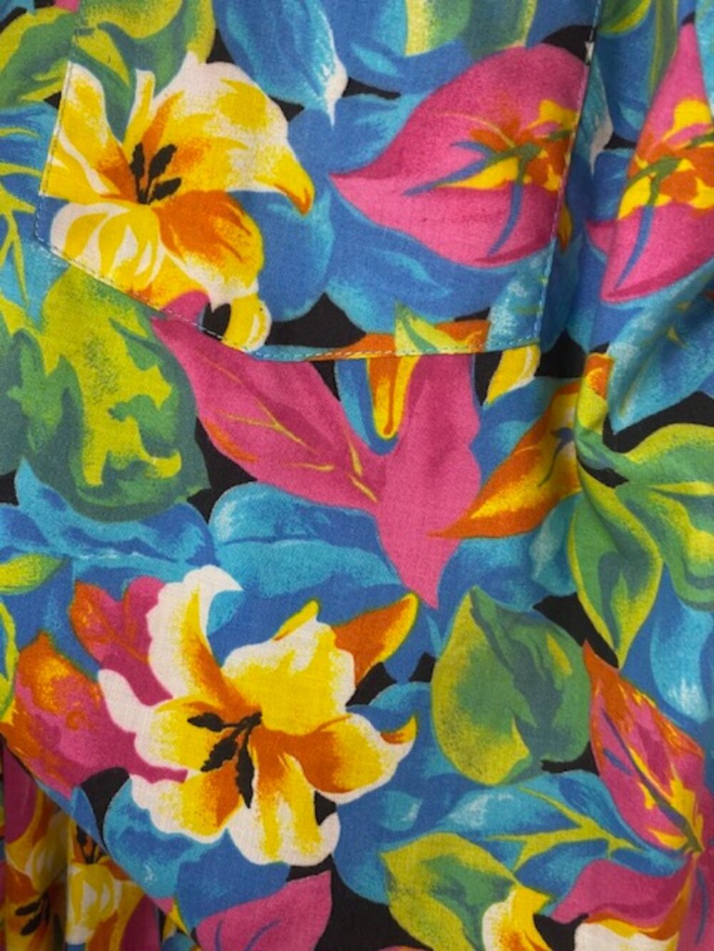 VTG 80's retro shorts and Shirt Set Floral loud colours. Marsh Mallow Med baggy - Picture 2 of 16